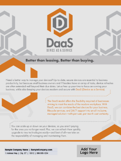 D&H CANADA ULC - Template: Device as a Service: Better Than Leasing. Better Than Buying.
