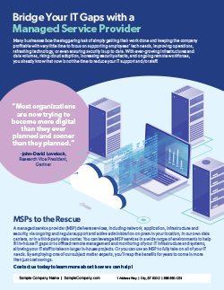 D&H Market+SHIFT Bridge Your IT Gaps with a Managed Service Provider Template