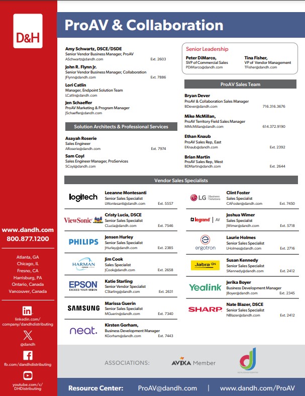 ProAV Team Contact Sheet